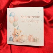 Zaproszenie na urodziny "słodki miś"