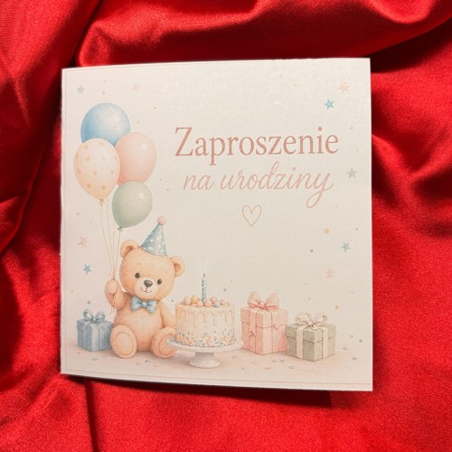 Zaproszenie na urodziny "słodki miś"