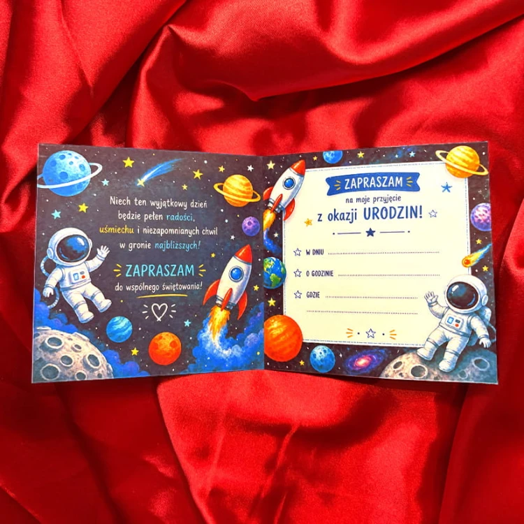 Zaproszenie na urodziny "Kosmos" Prezentexpress.pl